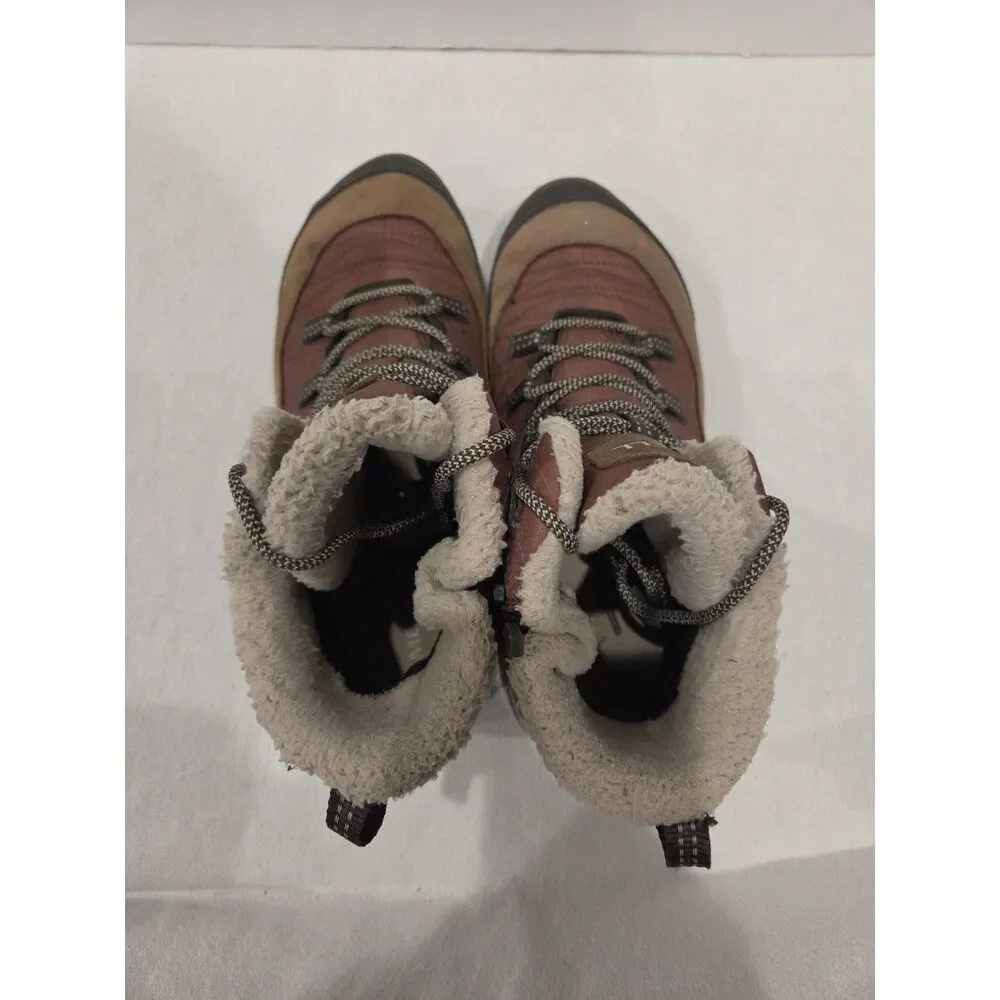 Merrell Antora Waterproof Sneaker Boot Maroon Brown Womens Size 9 Fleece
